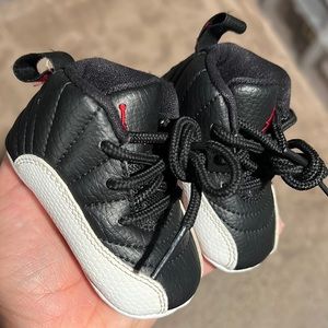 Jordan 12s black & white | baby size 1C